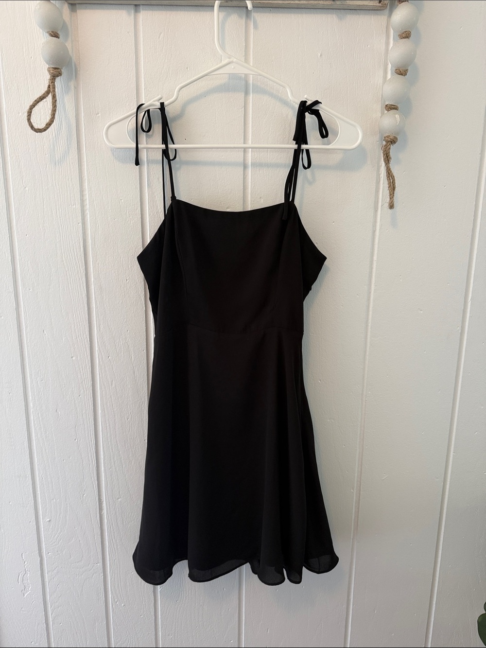 Lola Grace Black Tie-Shoulder Spaghetti Strap Dress